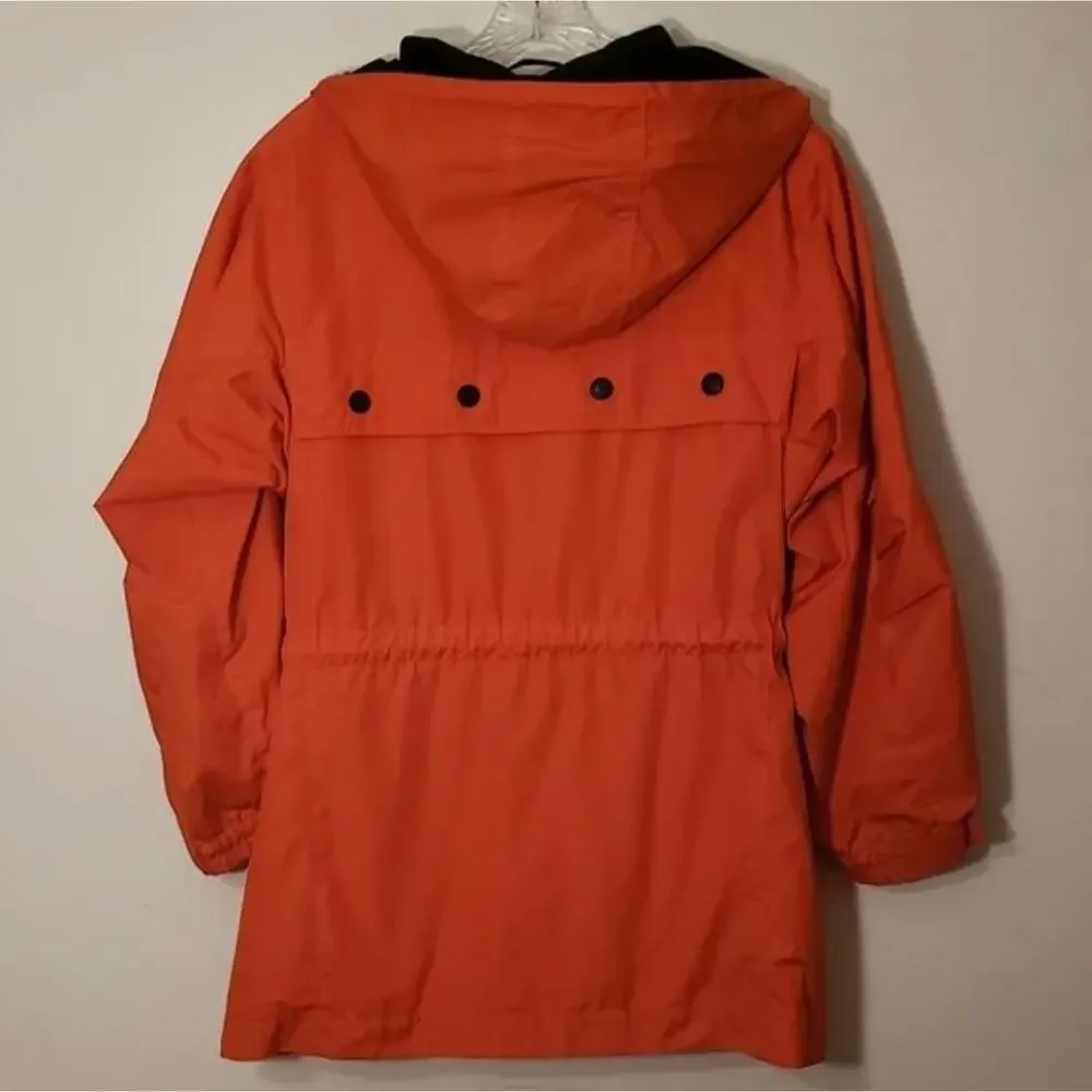 Vintage 90's Mulberry Street Jacket MEDIUM Orange Blue Drawstring Waist - Picture 3 of 11